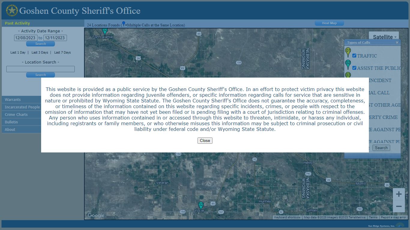 Goshen County Sheriff's Office - CrimeGraphics.com