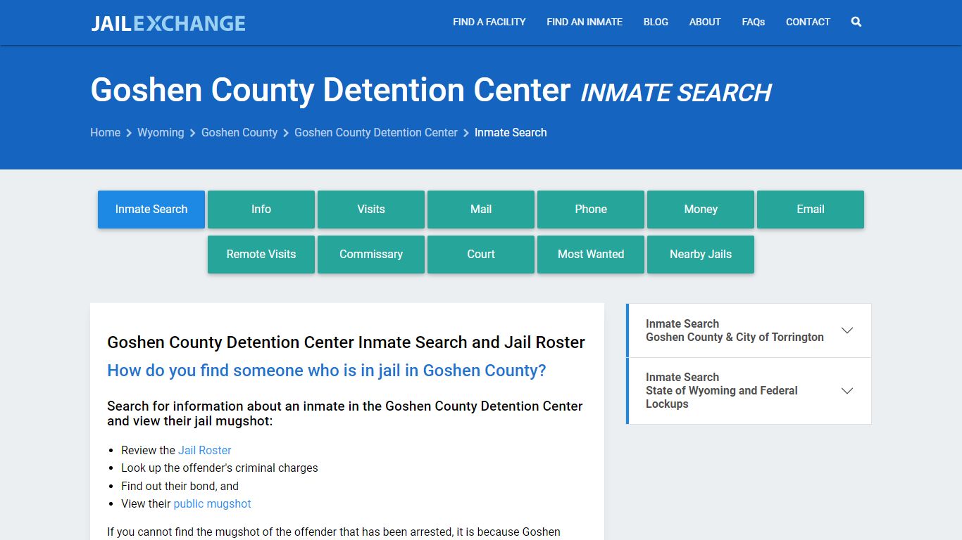 Goshen County Detention Center Inmate Search - Jail Exchange