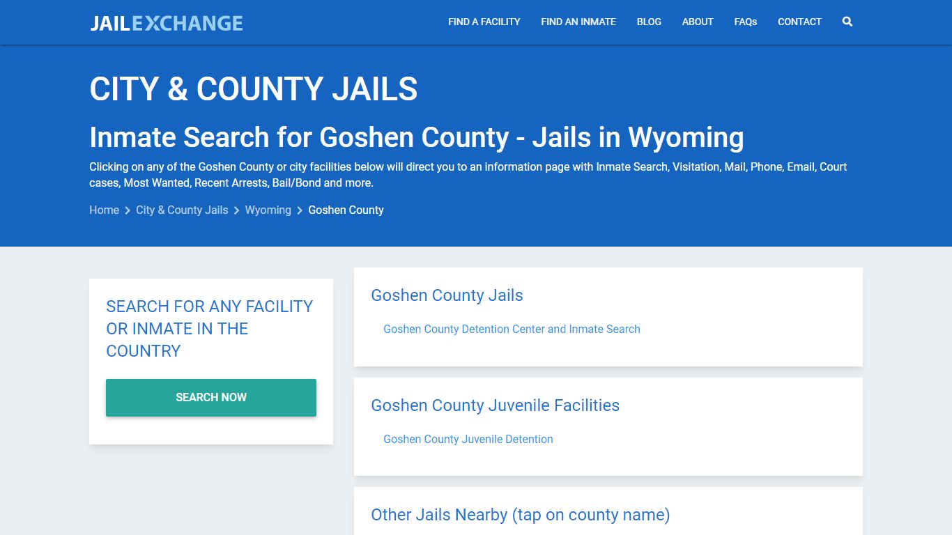 Inmate Search for Goshen County | Jails in Wyoming - Jail Exchange